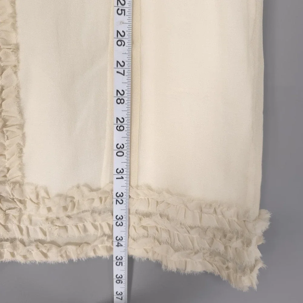 KNITTED DOVE Women's Knee Length Dress LARGE 100% Silk Ivory Sleeveless K92004‎